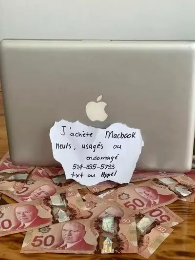 Je paye Cash pour votre ancien Macbook!!