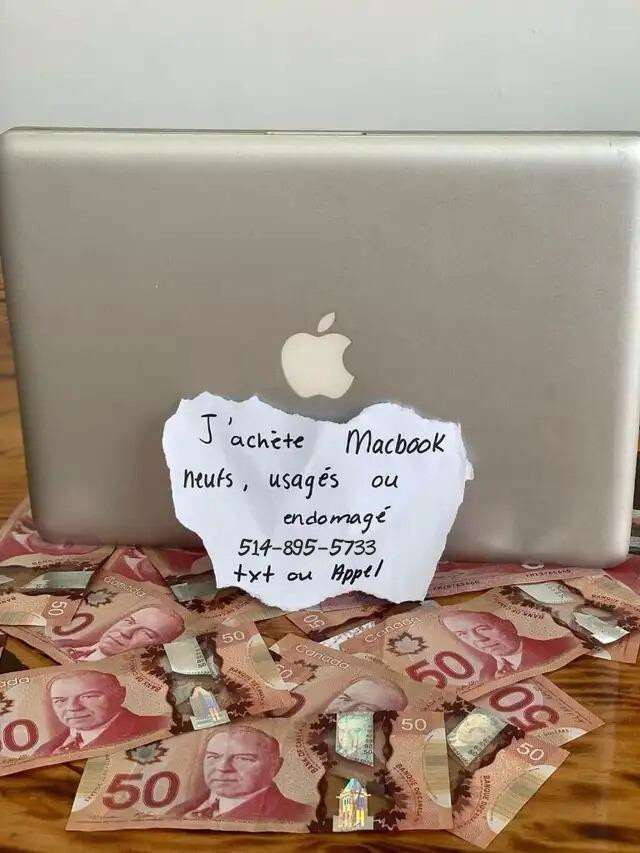 Je paye Cash pour votre ancien Macbook!! in Laptops in Greater Montréal