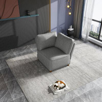 Yinuo Modern Corner Chair in Textured Fabric, Versatile L-Shaped Accent Seat