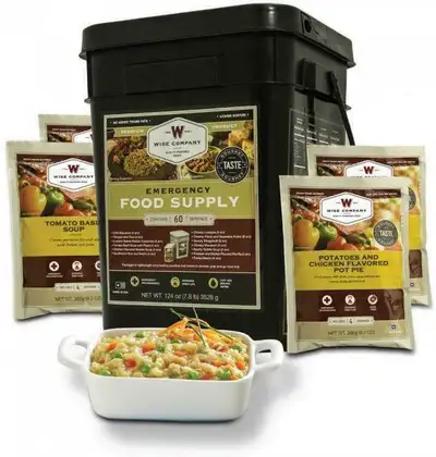 WISE COMPANY™ SURVIVAL FOOD KIT - 60 SERVINGS FREEZE-DRIED FOOD IS GREAT FOR CAMPERS, HIKERS, SURVIV...