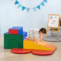 7-PIECE SOFT PLAY, FOAM PLAY SET, TODDLER STAIRS AND RAMP, COLORFUL KIDS EDUCATIONAL SOFTWARE