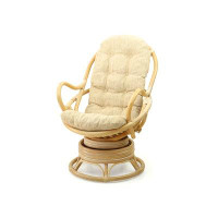 Bay Isle Home™ Java Lounge Swivel Rocking Chair Rattan Wicker Handmade Natural Colour
