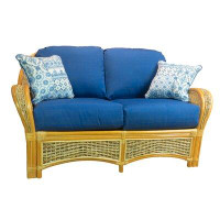 Spice Islands Wicker 61" Flared Arm Loveseat with Reversible Cushions