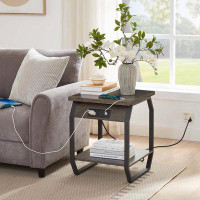Williston Forge Side Table With Charging Station, Set Of 2 End Tables With USB Ports