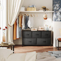 17 Stories Versatile Black And Rustic Brown Dresser: Multifunction, Large Storage, Easy Assembly (21.69 H x 39.41 W x 11