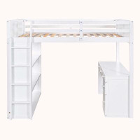 Harriet Bee Loft Bed With Shelves And Desk