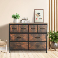 17 Stories Dresser With 8 Wide Chest Of Drawers For Bedroom, Living Room, Entryway