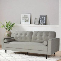Ebern Designs 80 Inch Wide Upholstered Sofa. Modern Fabric Sofa