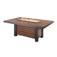 The Outdoor GreatRoom Company Kenwood 50" x 80" Linear Dining Height Gas Fire Pit Table