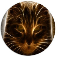 Made in Canada - Design Art 'Glowing Fractal Cat Illustration' Graphic Art Print on Metal