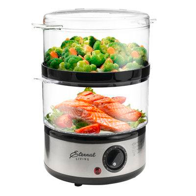 Eternal Electric Food Steamer Stackable Two-tier Bowls, 5 Quart, Stainless Steel in Other