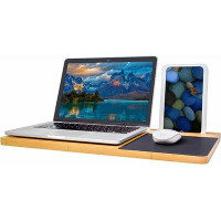 Inbox Zero Inbox Zero Lap Desk| Double-Sided Enhanced Bamboo Lap Tray With Built-In Fabric Covered Mouse Pad For 11",13"