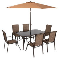 Lark Manor Ashvik Rectangular 6 - Person 59'' L Outdoor Dining Set — Outdoor Tables & Table Components: From $99