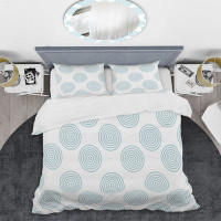 East Urban Home Blue Abstract Dot - Patterned Duvet Cover Set