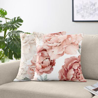 Sweet Jojo Designs Peony Floral Garden Pink and Ivory Decorative Throw Pillow by Sweet Jojo Designs