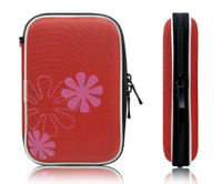 Xcessor Protectron T7 2.5 Inch Portable Case For Hard Drive HDD. Protective Bag With Flower Texture. Red