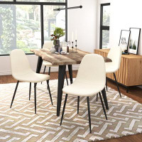 39F inc Rectangular Modern Dining Table and 4 pcs Dining Chairs Dining Table Set for Kitchen, Dining Room