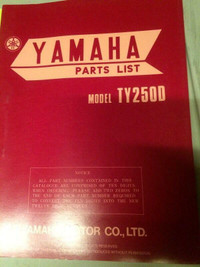 1977 Yamaha TY250D Parts List