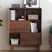 Corrigan Studio Solid wood bookcase, storage compartment bookcase