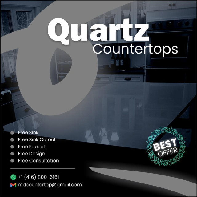Quartz for Kitchen Countertops and Bathroom Vanity | Best Sale in Cabinets & Countertops in Oshawa / Durham Region