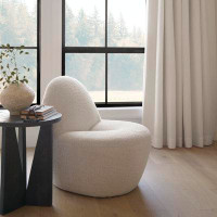 Orren Ellis Beverly Cream Boucle Accent Chair