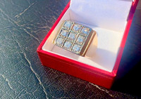 #476 - Custom Made, 14-18k Birks, BOSS Diamond Ring, Size 9 1/2