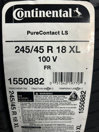 4 Brand New Continental PureContact LS  245/45R18 XL All Season tires $70 REBATE!!! *** WallToWallTires.com ***