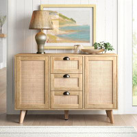 Sand & Stable™ Atwood 3 - Drawer 2 - Door Accent Nature Rattan Cabinet