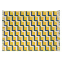 East Urban Home LA Throwback Football Luxury Square Pattern Chenille Rug