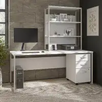 Bush Business Furniture Hybrid Desk with Hutch