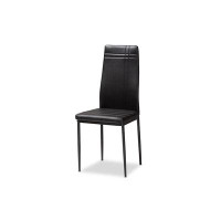 Latitude Run® Lefancy  Matiese Modern and Contemporary Black Faux Leather Upholstered Dining Chair (Set of 4)