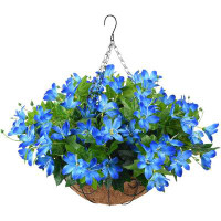 Primrue Artificial Flowers Hanging Basket for Outdoor Indoor