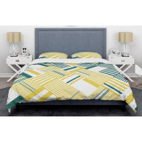 The Twillery Co. Abstract Diagonal Stripe Mid-Century Duvet Cover Set