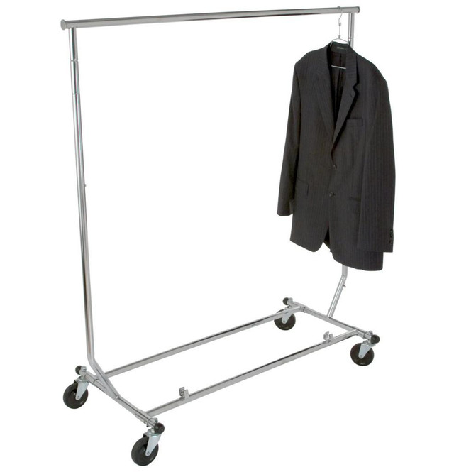HEAVY DUTY SALESMANS RACK - COLLAPSIBLE GARMENT RACK /CLOTHING RACK - ROUND TUBING REG $180 / SALE $130 in Other in Alberta - Image 2
