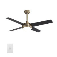 Latitude Run® Nova 52'' Smart Ceiling Fan With Wall Control, Light Kit Included,Works With Google Assistant And Amazon A