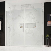 Ove Decors OVE Decors Endless TA1363200 Tampa, Corner Frameless Hinge Shower Door, 64 15/16 To 66 1/8 In. W X 72 In. H,