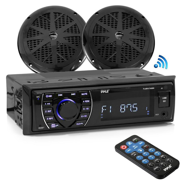 Pyle® PLMRKT46BK Bluetooth Marine Receiver Stereo and Speaker Kit in General Electronics
