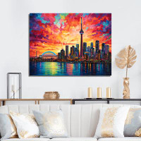 Latitude Run® Pop Toronto Cityscape II On Canvas Print