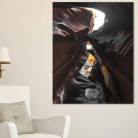 Design Art Glowing Antelope Canyon - Wrapped Canvas Photographic Print on Cotton Canvas