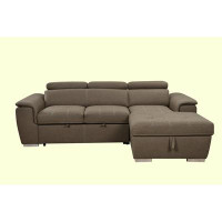 Latitude Run® Convertible Sectional Sofa With Storage Chaise, Contemporary L-Shaped Sleeper Corner Sectional Sofa