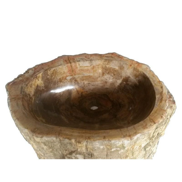 12-19 Petrified Wood - Natural Stone Pedestal Sink 35.5 Height in Plumbing, Sinks, Toilets & Showers - Image 3