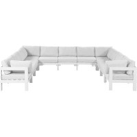 Ebern Designs Layelle 150" Wide Outdoor U-Shaped Patio Sectional with Cushions