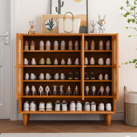 RARLON Nordic style modern simple rattan woven solid wood shoe cabinet.