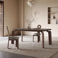 Brayden Studio Modern simple solid wood dining table household rock plate dining table