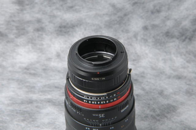 Bower 35mm F1.4  Nikon + M43 adapter (ID: 1603 VM)  / same as Samyang Rokinon in Cameras & Camcorders - Image 4