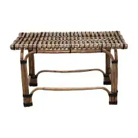 Bayou Breeze Hanneman Hand-Woven Rattan Side Table Or Bench