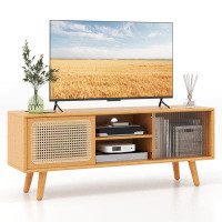 Bay Isle Home™ Bay Isle Home™ Bamboo TV Stand for TVs up to 55” Media Console Table w/ 3-Level Adjustable Shelf