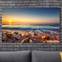 Picture Perfect International 'Beautiful Sunrise Over the Sea' Photographic Print on Wrapped Canvas