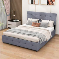 Latitude Run® Deravil Queen 4 Drawers Linen Upholstered Platform Bed