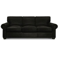 Eleanor Rigby Bordeaux 96" Genuine Leather Rolled Arm Sofa